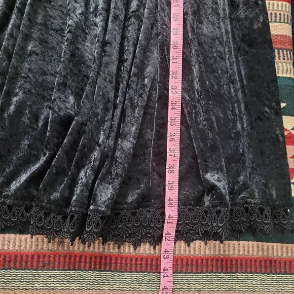Vtg R-Wear Rampage Black Crushed Velvet Dress Sz M Gothic Dark Romantic Vampire - Picture 8 of 8